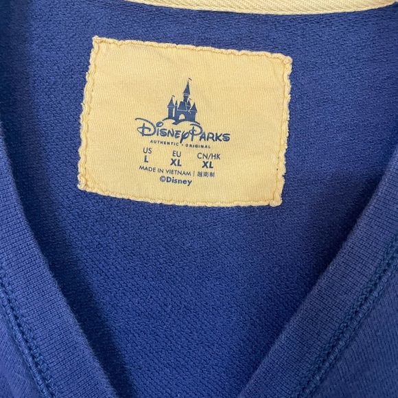 Disney Parks Mickey 1971 Crew Neck Sweater Large Letterman's Patch Retro Cotton - Picture 4 of 8